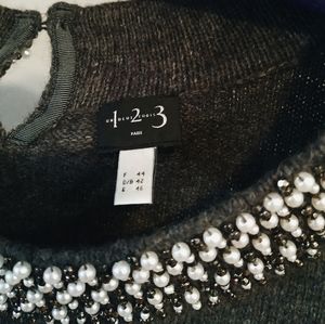 Beaded wool sweater